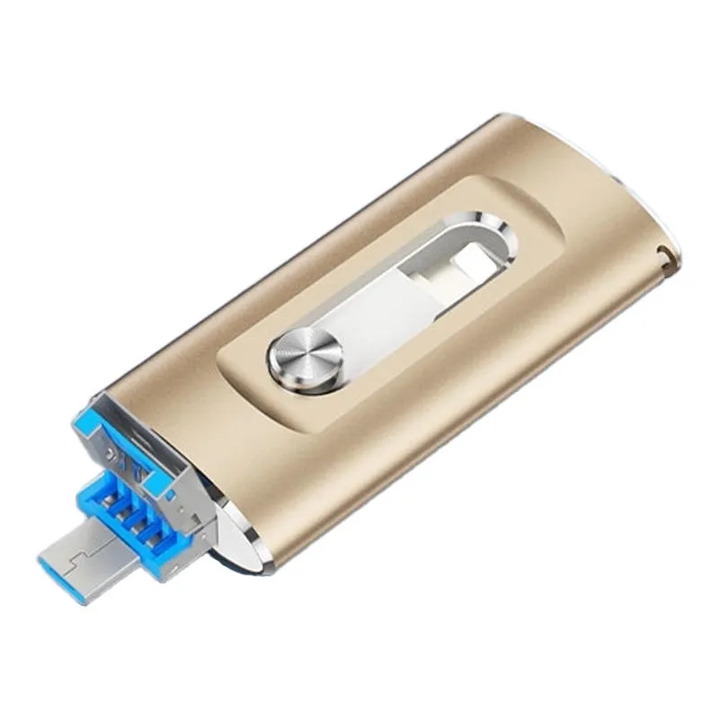 32GB High-Speed USB 3.0 Flash Drive - 4-in-1 Memory Stick for iPhone, iPad & Android