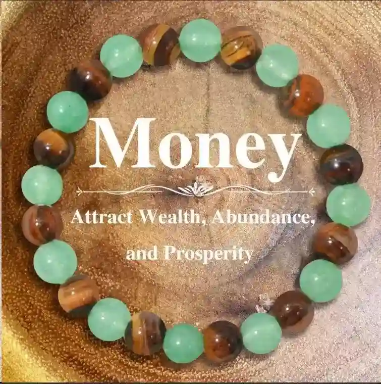 Money & Wealth Success Bracelet – Natural Green Aventurine & Tiger Eye Crystal Bracelet