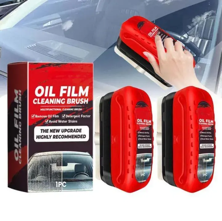 (2PCS) Car Hydrophobic Windshield Coating & Oil Film Remover Brush
