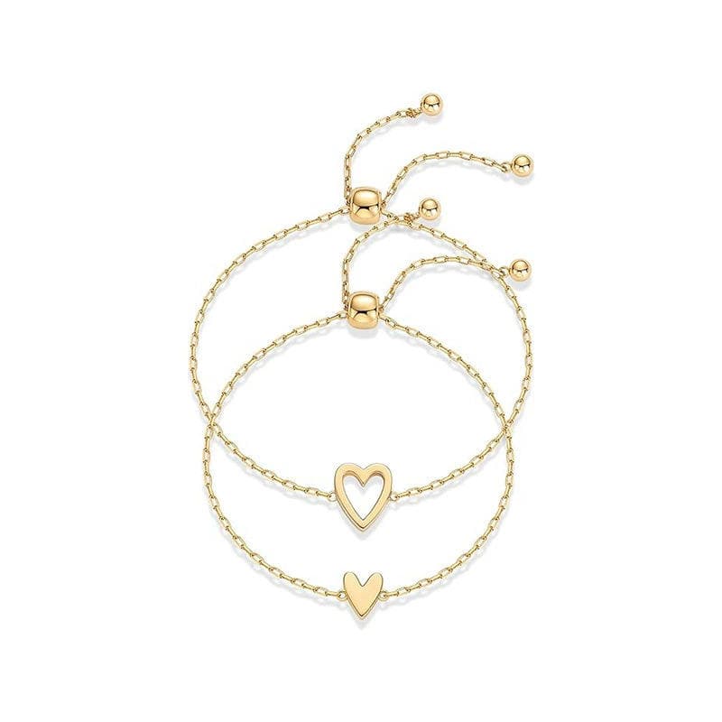 Elegant heart-shaped bracelet - adjustable women's jewelry, perfect for anniversaries and birthday gifts.