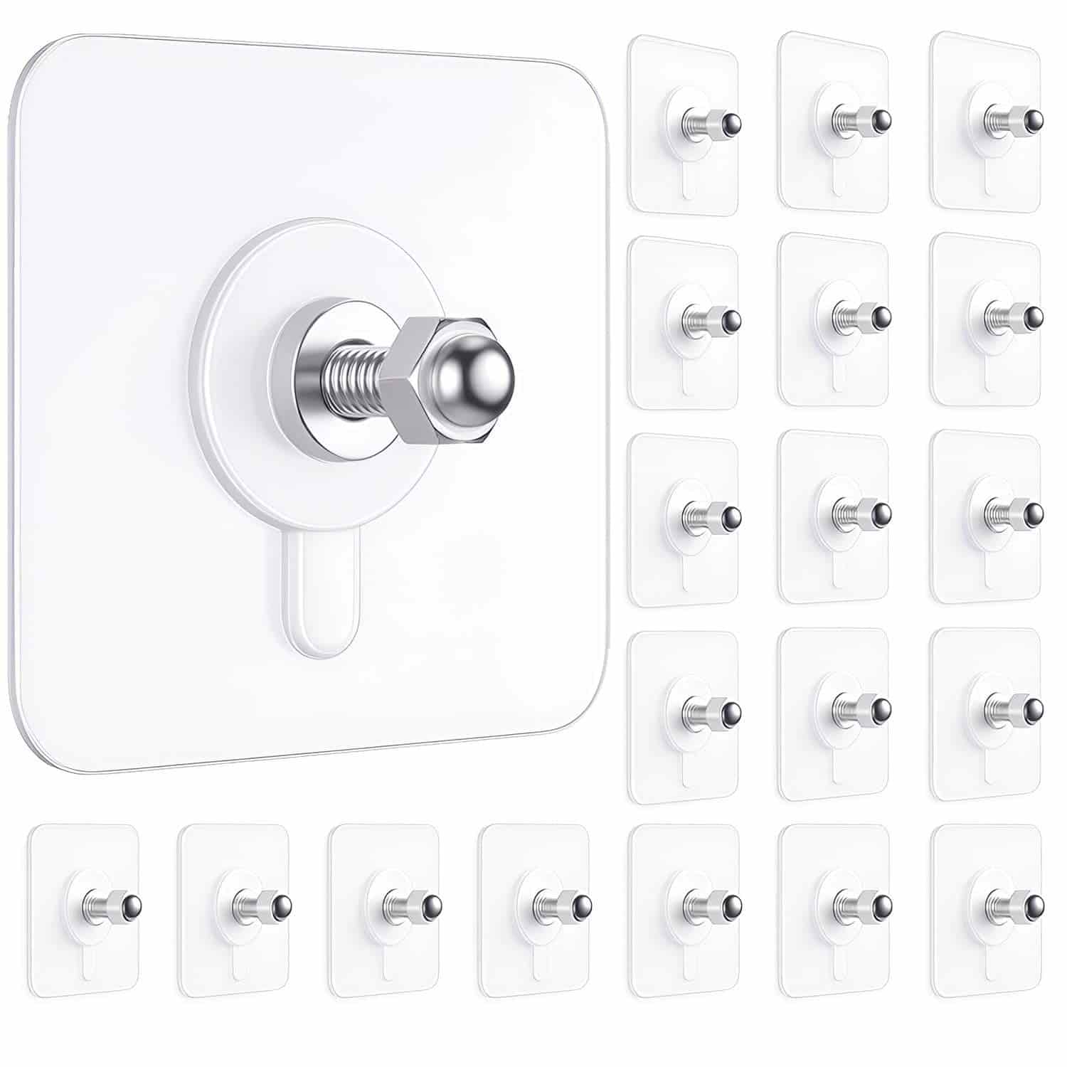 Buy 20 Get 10 Free - Clear Acrylic Self-Adhesive Wall Hooks (Damage-Free)